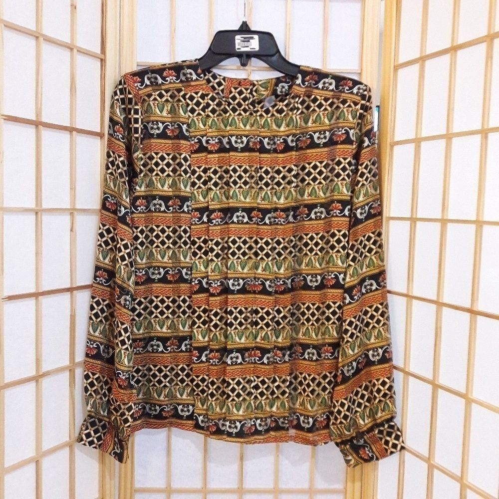 Poet by Nicola Long Sleeve Buttoned Pleated Top